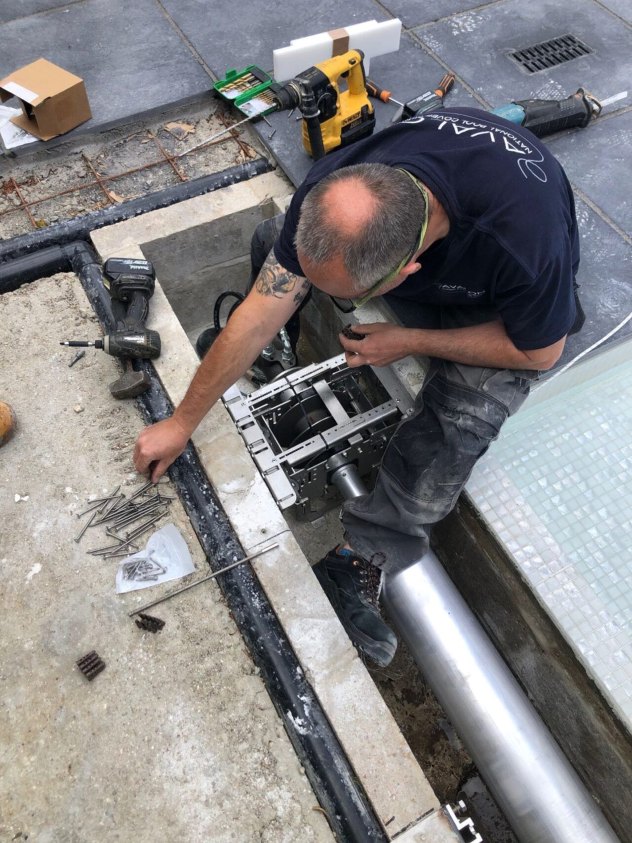 An automated safety pool cover was customized to fit the unique shape