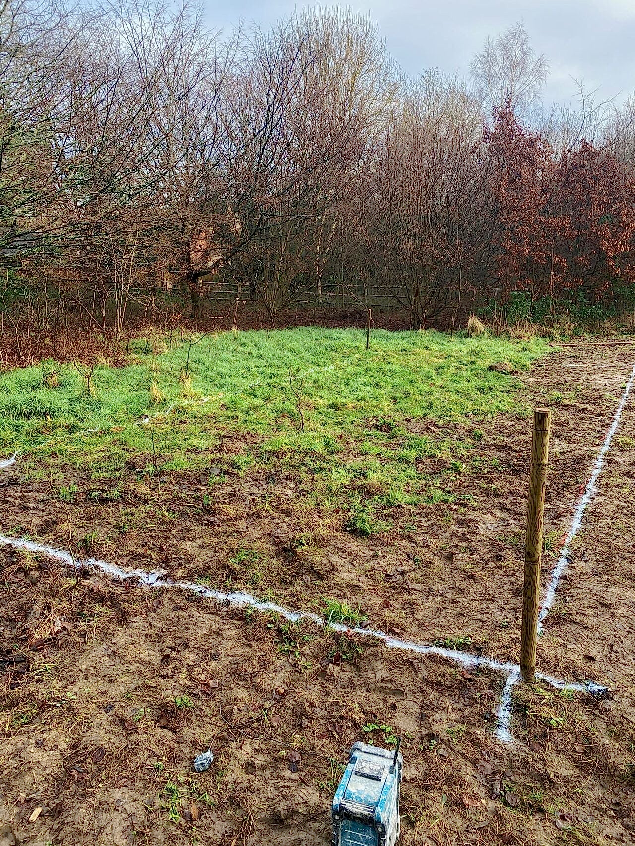 Marking the edges and shape of the swimming pool