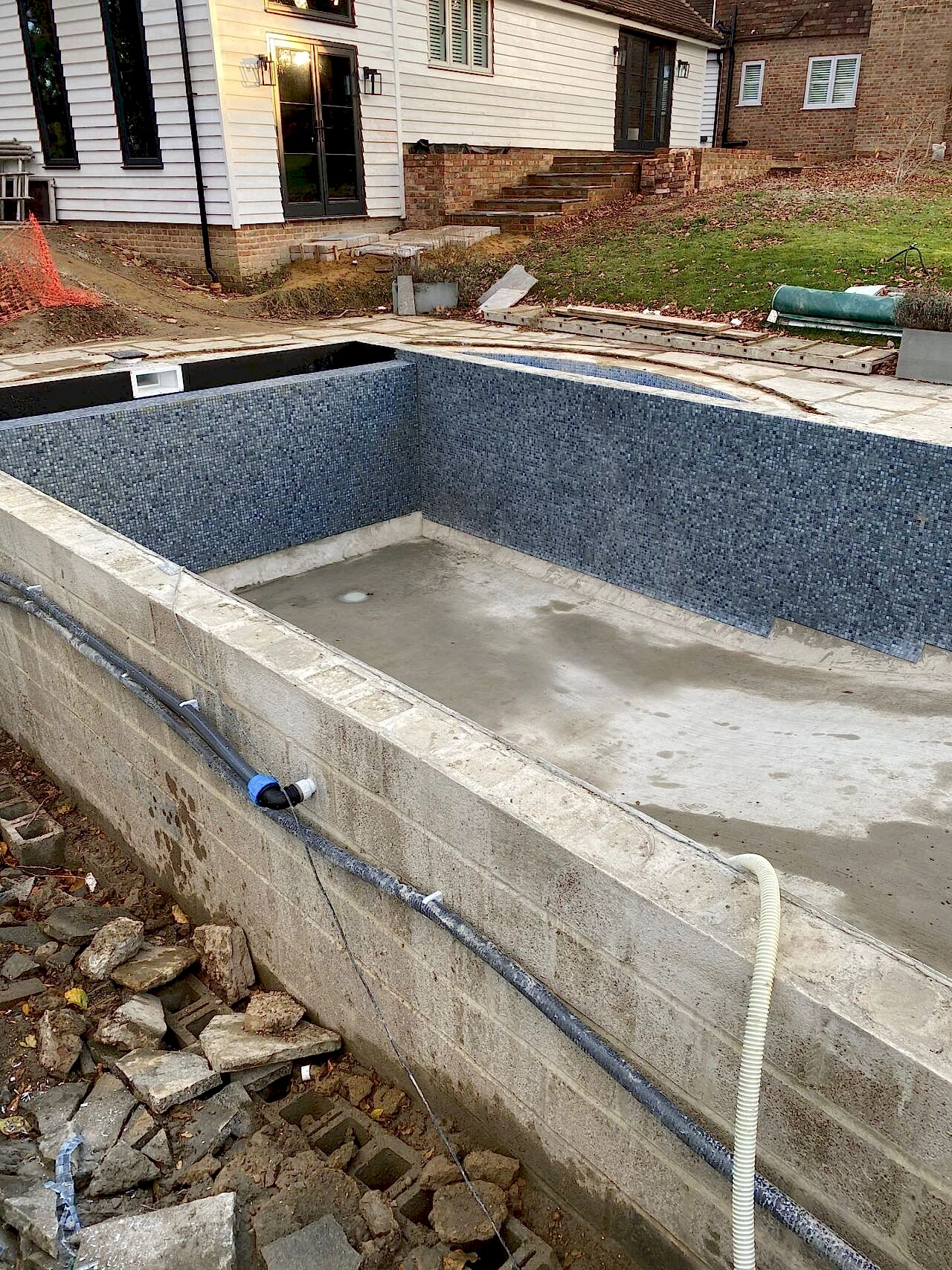 We installed new top-line mosaics within the pool