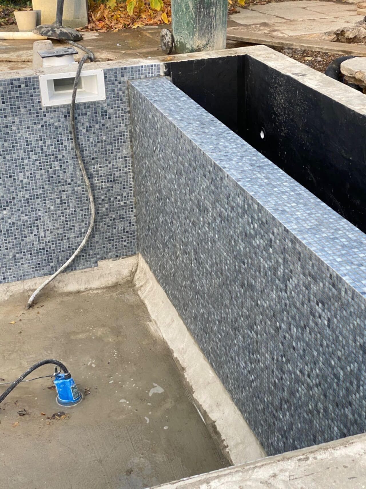 We installed new top-line mosaics within the pool