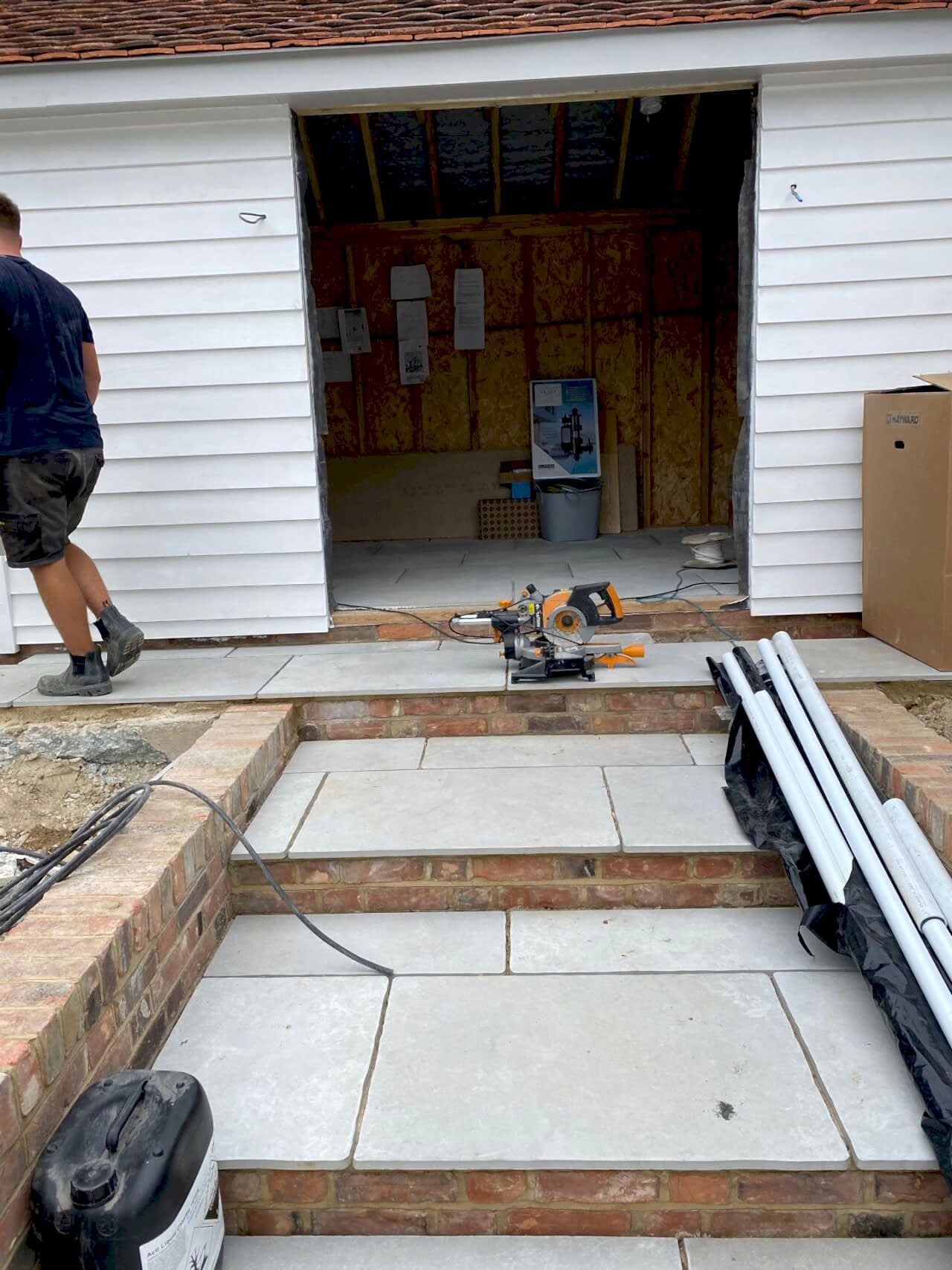 To complement the pool renovation, we installed new paving surrounds and constructed attractive brick retaining walls