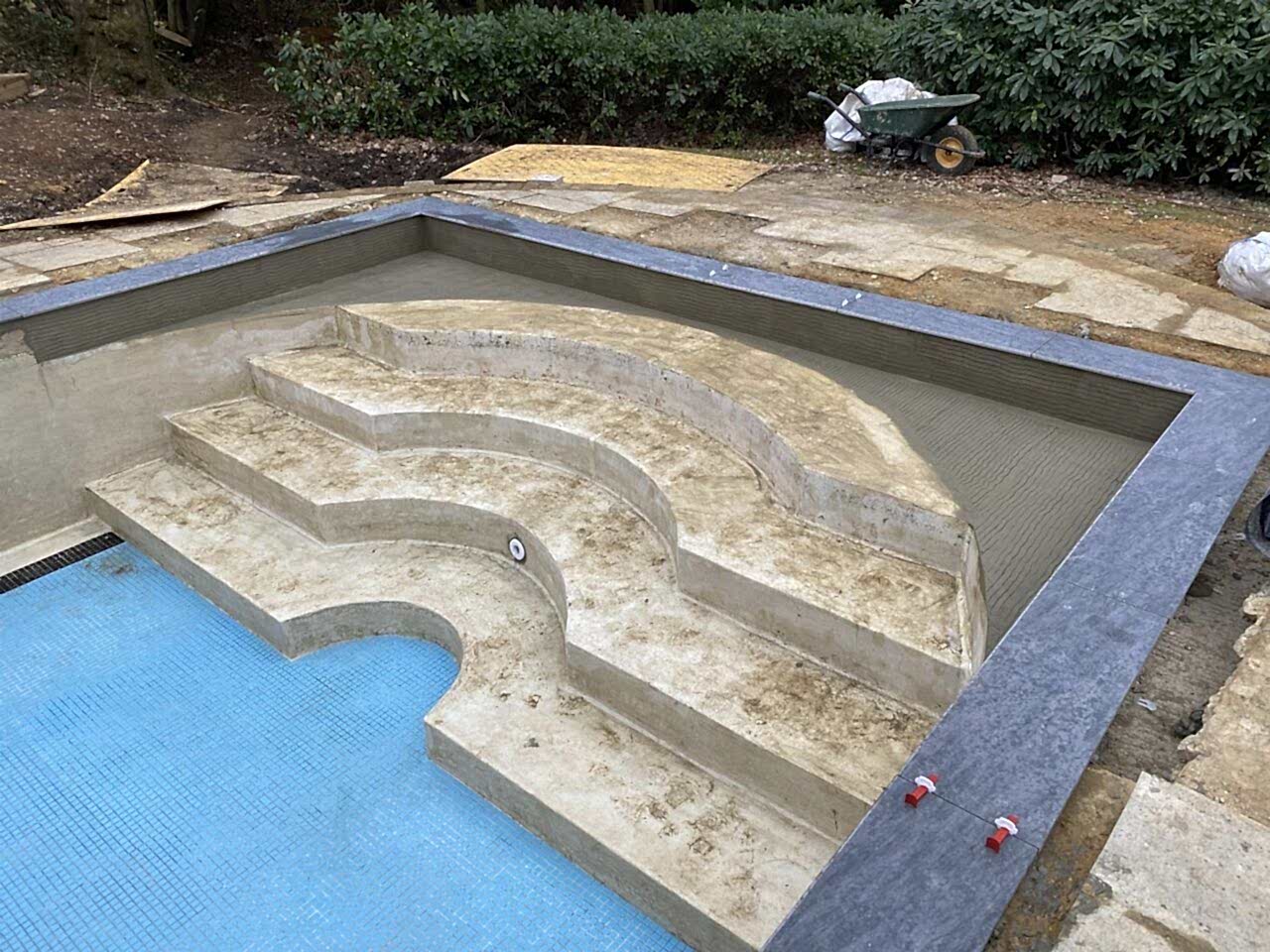 Creating transitional “beached” areas on each side of the steps as part of the refurbishment