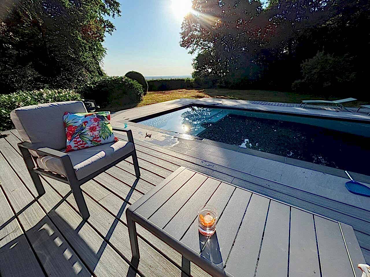 Stunning completed swimming pool refurbishment with patio