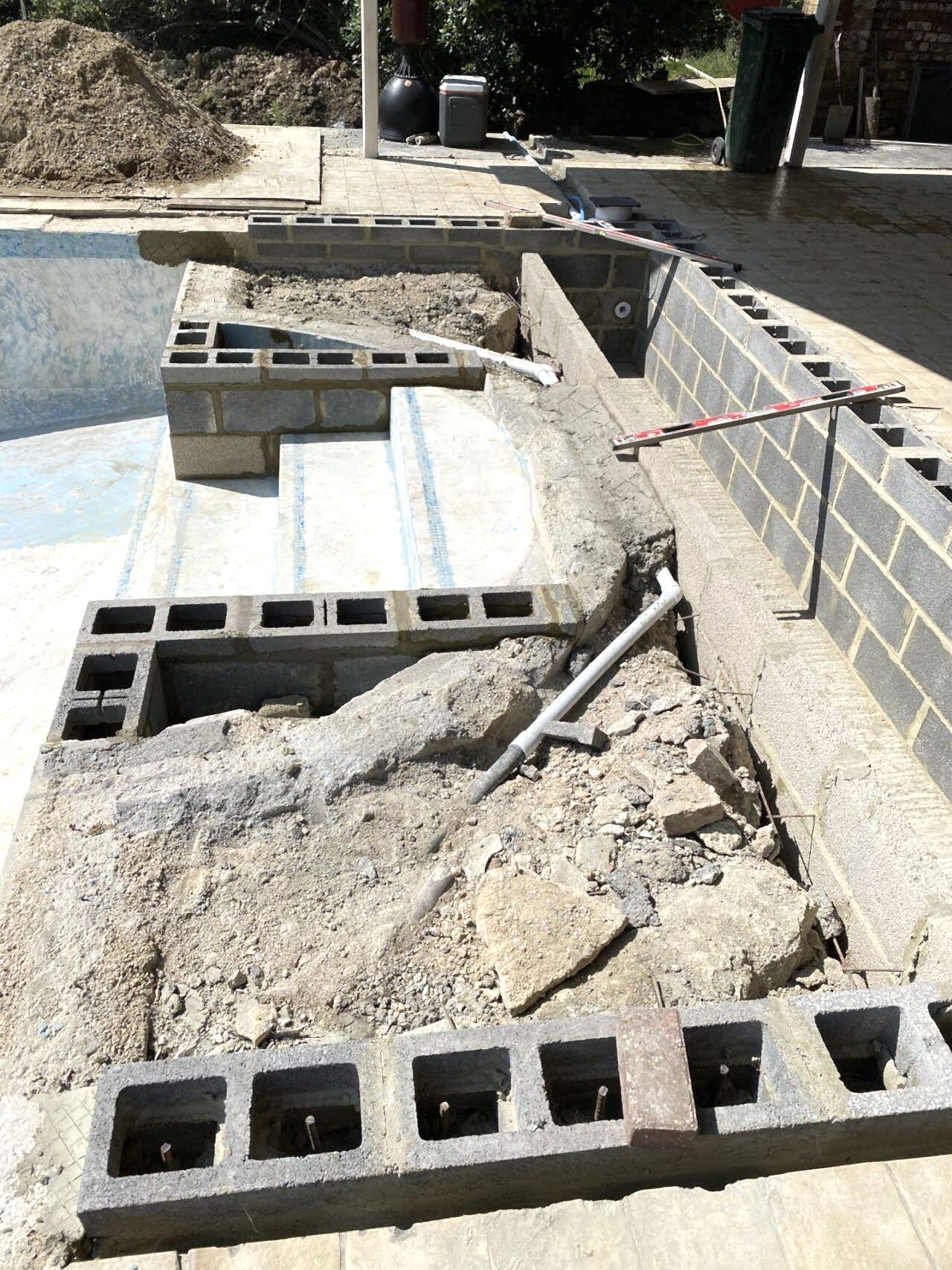 The pool renovation is in progress