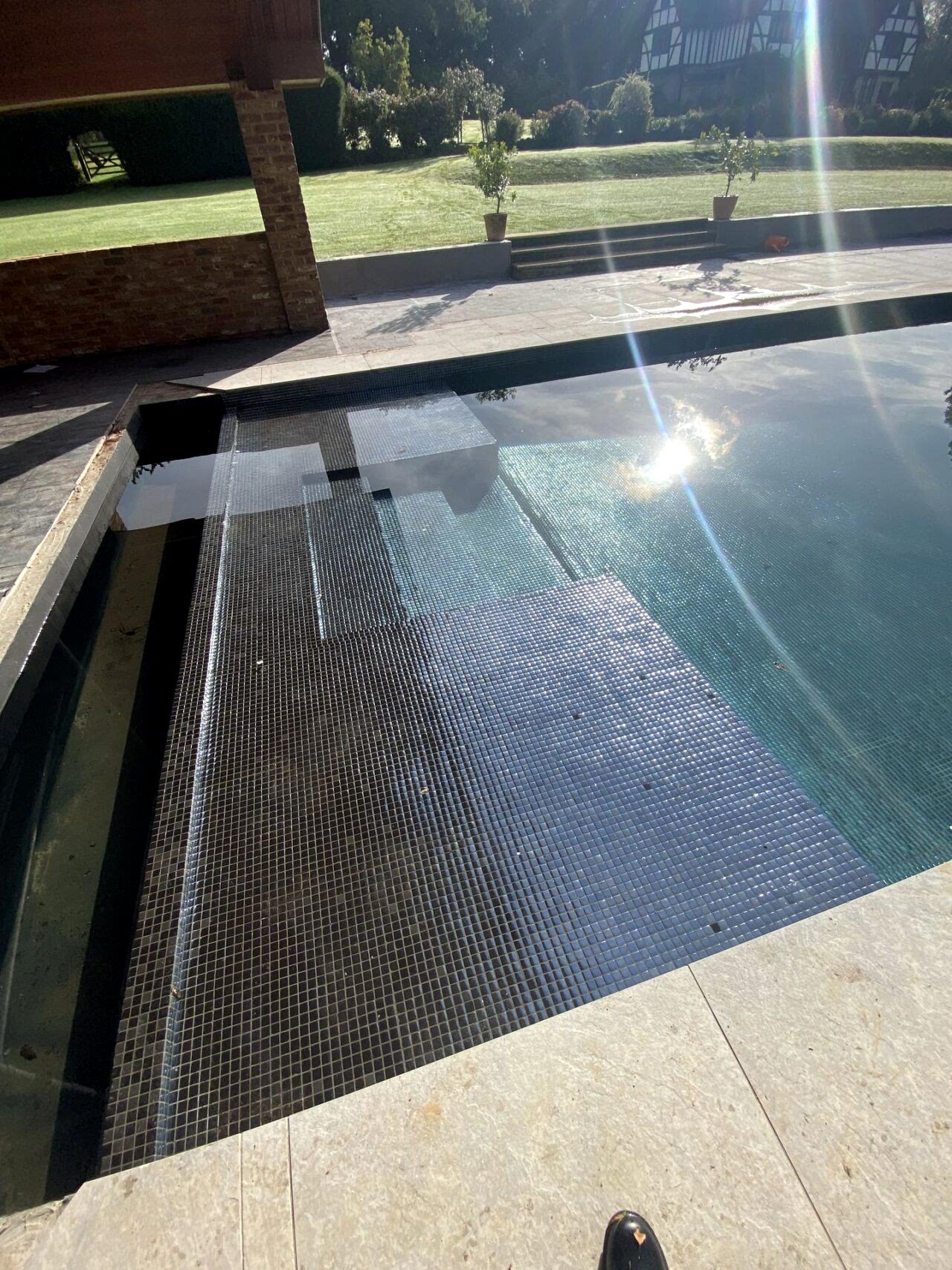 A finished view of the streamlined design of the swimming pool