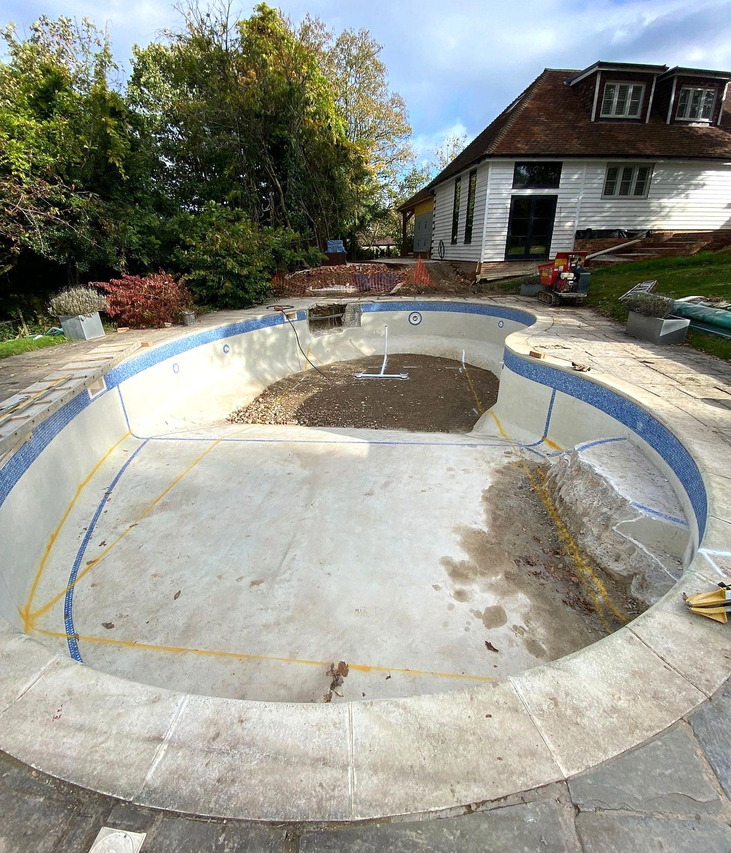 Outdated swimming pool reshape