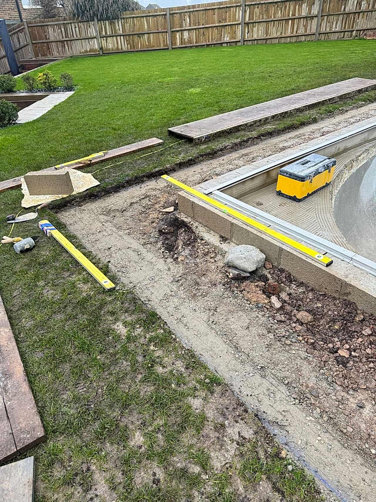 The new strengthened edges are filled up and the project is ready for the next step