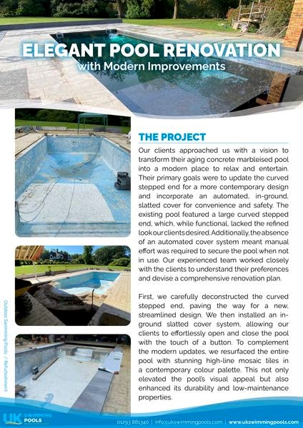UK Swimming Pools Project - Elegant Pool Renovation with modern improvements