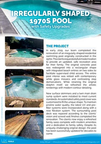 UK Swimming Pools Project - Refurbishing an Irregularly Shaped 1970s Pool with Safety Upgrades