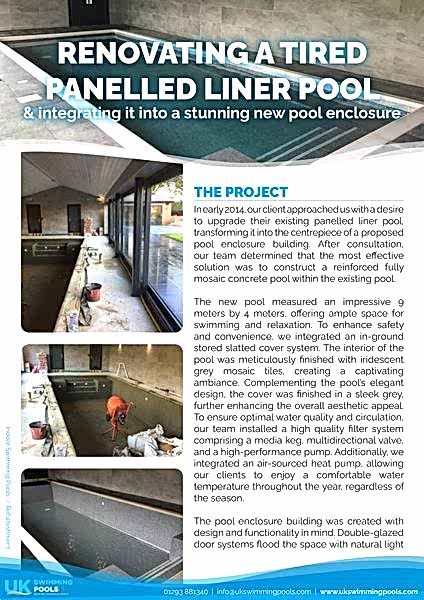 UK Swimming Pools Project - Renovating an existing paneled liner pool
