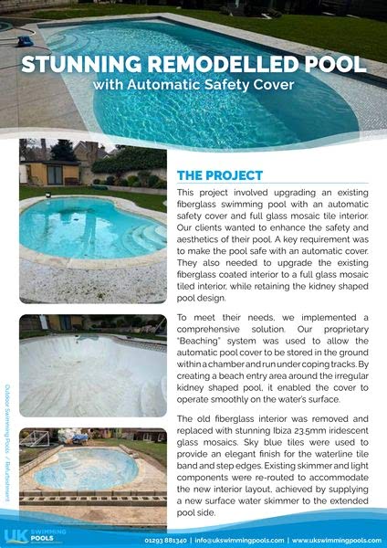 UK Swimming Pools Project - Stunning Remodelled Swimming Pool with Automatic Safety Cover